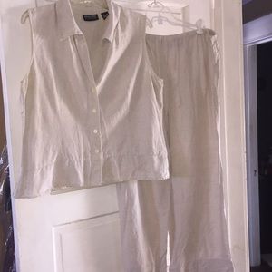 Two-piece linen blend outfit